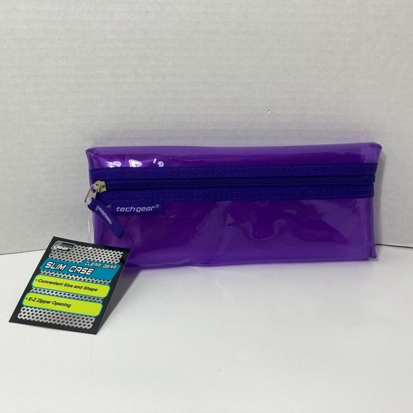Purple Makeup Bag Pencil Case Zipper Organizer - Picture 2 of 9